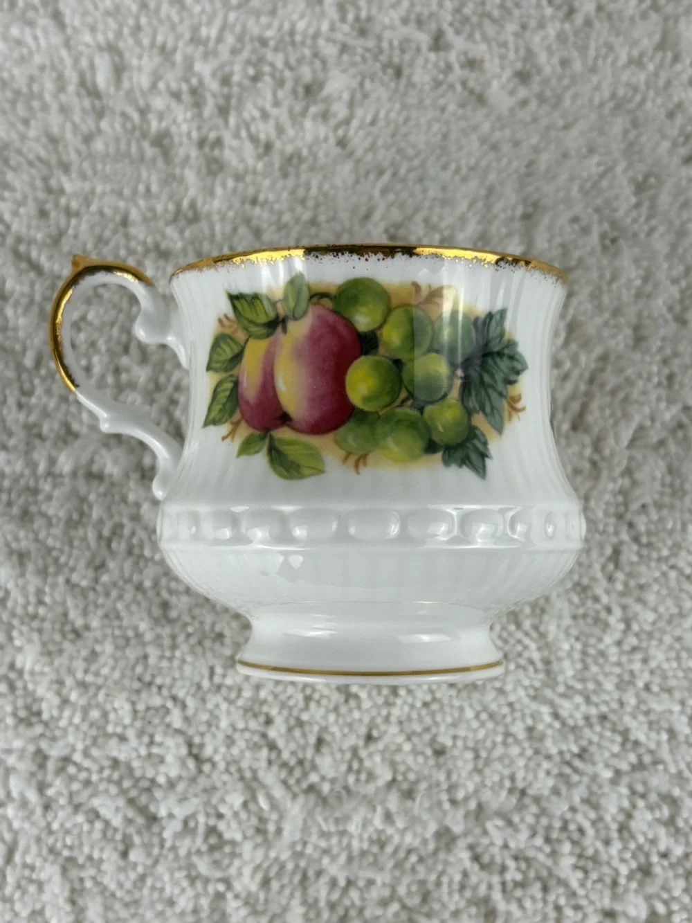 Vintage Queen’s Rosina China Teacup and Saucer from the Antique Fruit Series